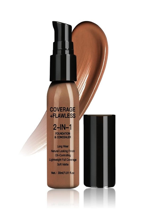 QIDSTERS 2 in 1 Foundation Concealer, Lightweight Creamy Long Lasting Face Makeup for Combination Oily Skin, Conceals Dark Circles Under Eyes Dark Spots and Blemishes, Vegan Cruelty-Free, Cappuccino - Image 1